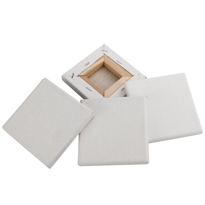 CBTONE 24 Pack Mini Canvas Panels 4" x 4", 100% Small Cotton Stretched Canvas Boards for Painting Craft Drawing Small Acrylics Canvas - Image 3